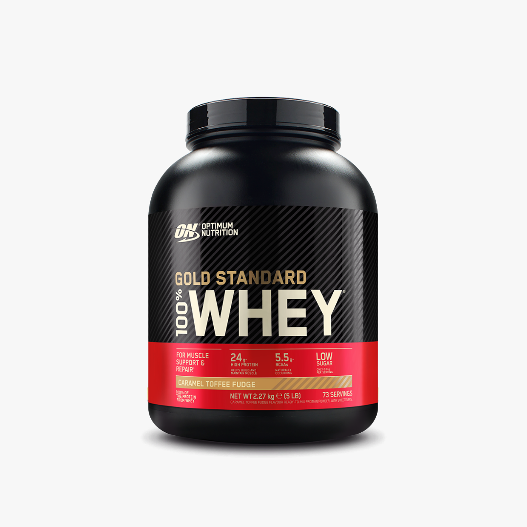 Gold Standard 100% Whey -Heraproteiinijauhe, 2270 g caramel toffee fudge