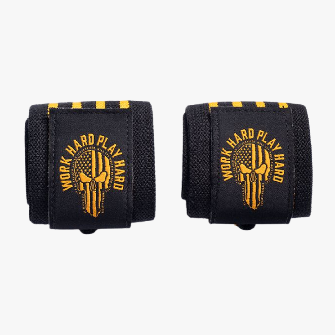 Hardcore Wrist Wraps 18inch (46cm) , Black/Yellow - Rannetuet