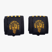 Hardcore Wrist Wraps 18inch (46cm) , Black/Yellow - Rannetuet