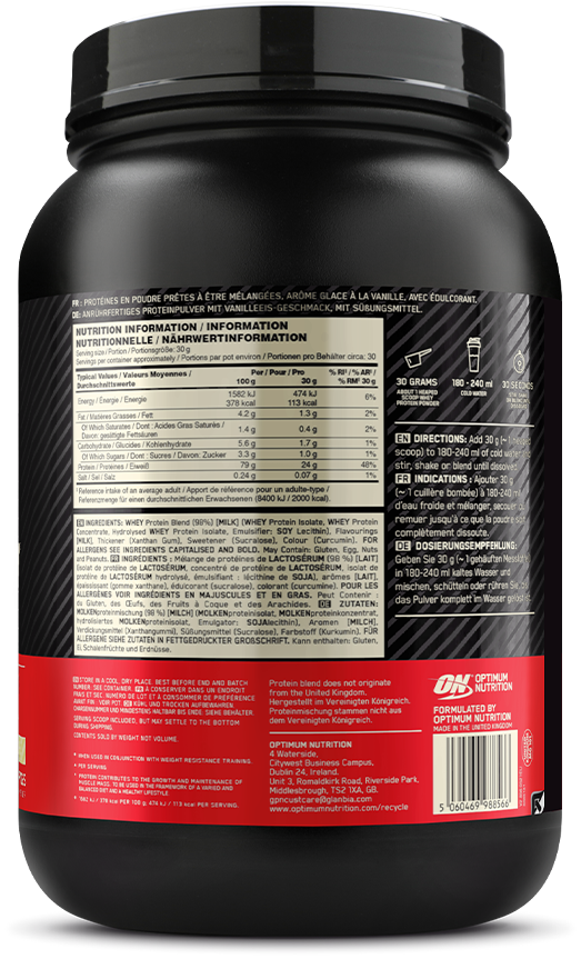Gold Standard 100% Whey 900 g - Proteiinipuoti
